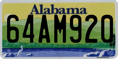 AL license plate 64AM920