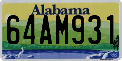 AL license plate 64AM931