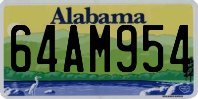 AL license plate 64AM954