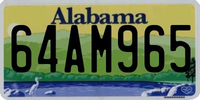AL license plate 64AM965