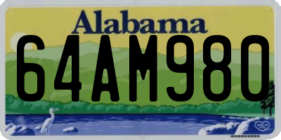 AL license plate 64AM980