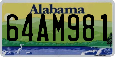 AL license plate 64AM981