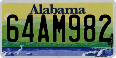 AL license plate 64AM982