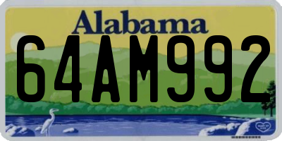 AL license plate 64AM992