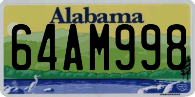 AL license plate 64AM998