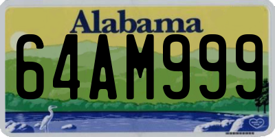 AL license plate 64AM999
