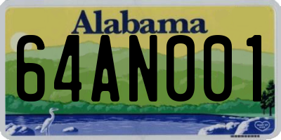 AL license plate 64AN001