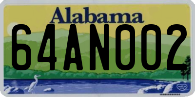 AL license plate 64AN002