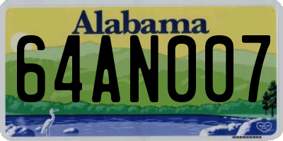 AL license plate 64AN007