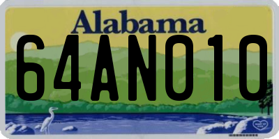 AL license plate 64AN010