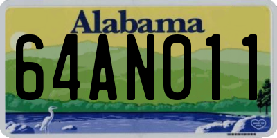 AL license plate 64AN011