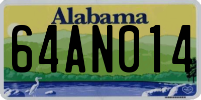 AL license plate 64AN014