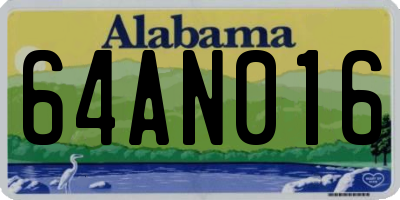 AL license plate 64AN016