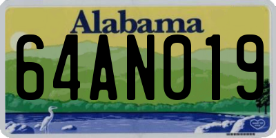AL license plate 64AN019