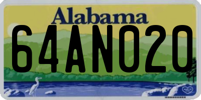 AL license plate 64AN020