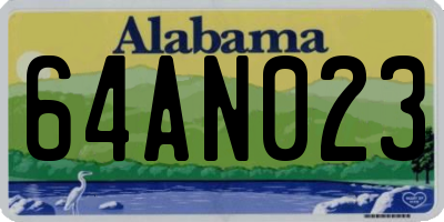 AL license plate 64AN023