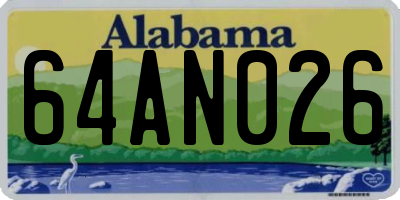 AL license plate 64AN026