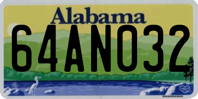 AL license plate 64AN032