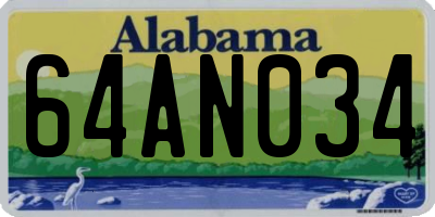 AL license plate 64AN034