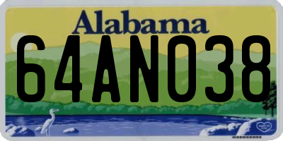 AL license plate 64AN038