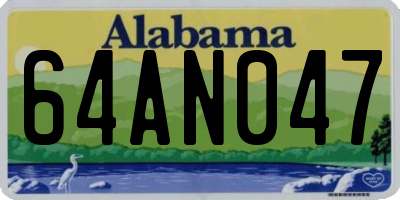 AL license plate 64AN047