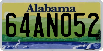 AL license plate 64AN052