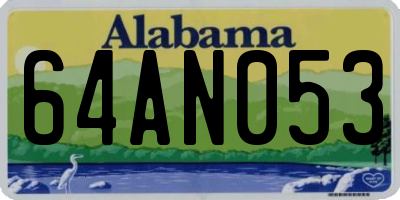 AL license plate 64AN053