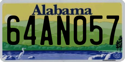 AL license plate 64AN057