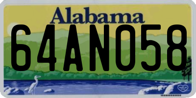 AL license plate 64AN058