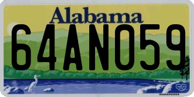 AL license plate 64AN059