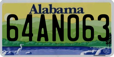 AL license plate 64AN063
