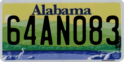 AL license plate 64AN083