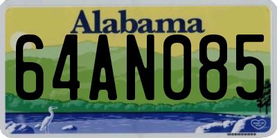 AL license plate 64AN085