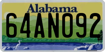 AL license plate 64AN092