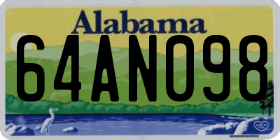 AL license plate 64AN098