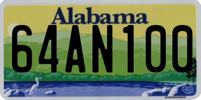 AL license plate 64AN100