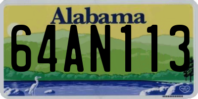 AL license plate 64AN113