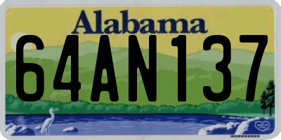 AL license plate 64AN137