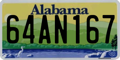 AL license plate 64AN167