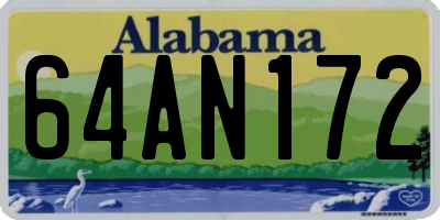 AL license plate 64AN172