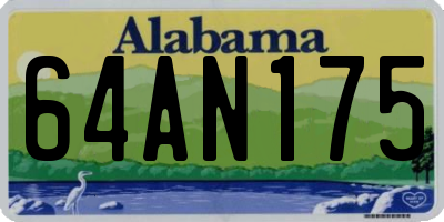AL license plate 64AN175