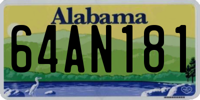AL license plate 64AN181