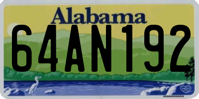 AL license plate 64AN192