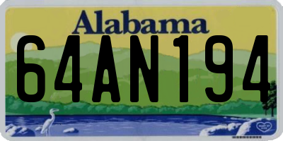 AL license plate 64AN194