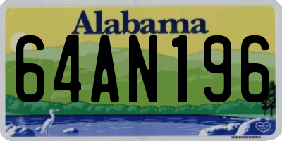 AL license plate 64AN196