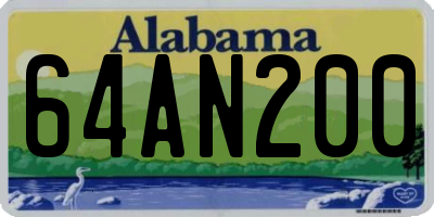 AL license plate 64AN200