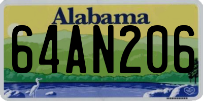 AL license plate 64AN206