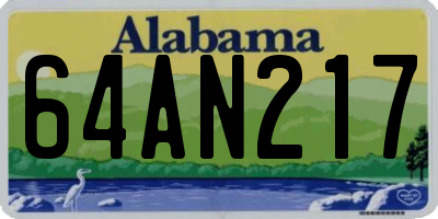 AL license plate 64AN217