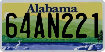 AL license plate 64AN221