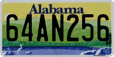 AL license plate 64AN256